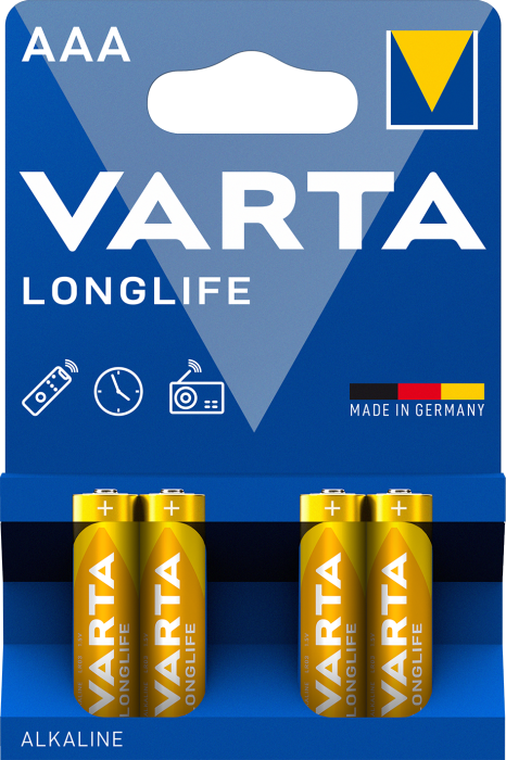 Батарейка Varta Longlife AAA/LR03 Alkaline 1,5v блістер (34315584)
