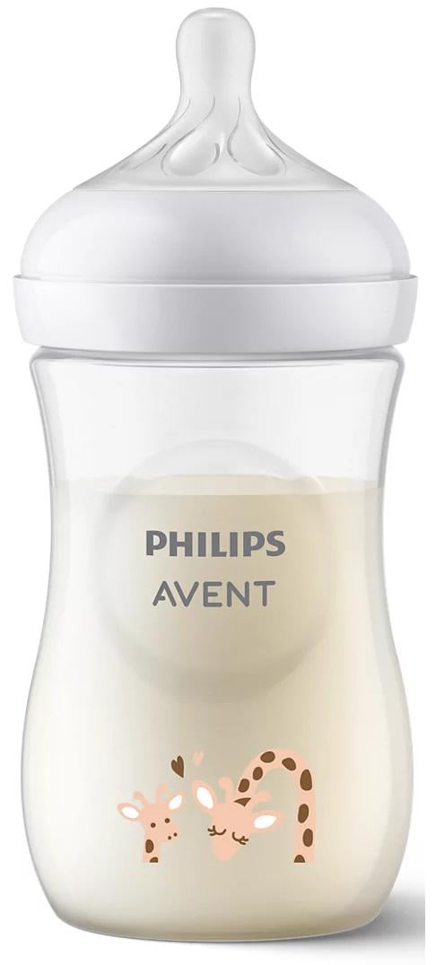 Пляшечка для годування Philips Avent Natural 260 мл Прозорий з малюнком (SCY903/66)