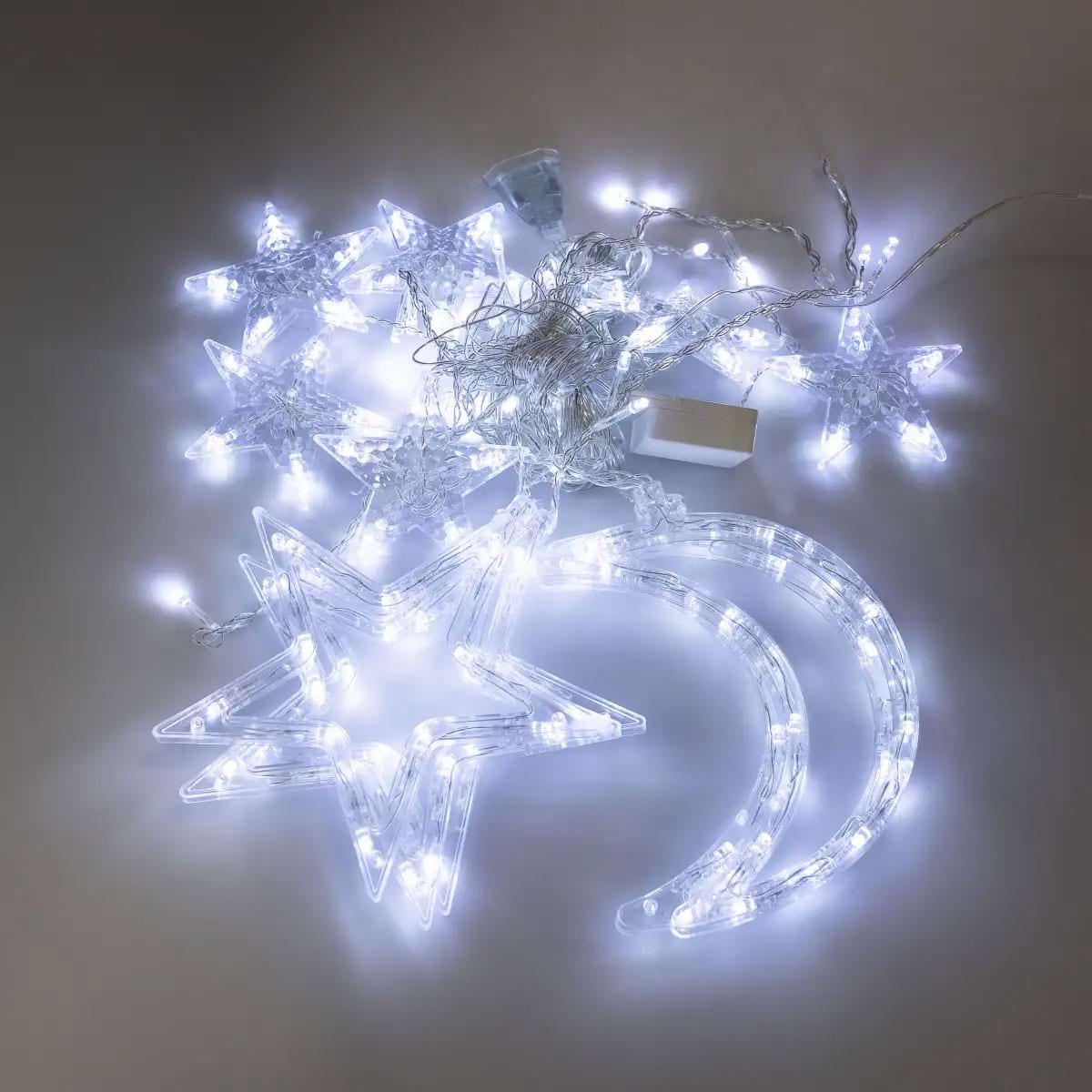 Гірлянда-штора Зірка на вікно/для фотозон 3 м Білий (5320) - фото 5 Гірлянда-штора Зірка на вікно/для фотозон 3 м Білий (5320) - фото 5