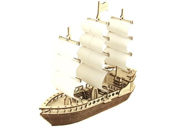Деревянный конструктор Парусный корабль 155 деталей