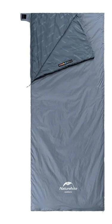 Спальный мешок-одеяло Naturehike Ultralight LW180 левый Серый/Синий (6927595777978-L)