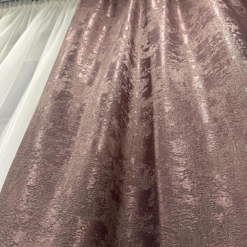 Шторы жаккардовые с мраморным узором среднее затемнение 1,5x2,7 м 2 шт. Розово-кофейный (К1039-89) - фото 10