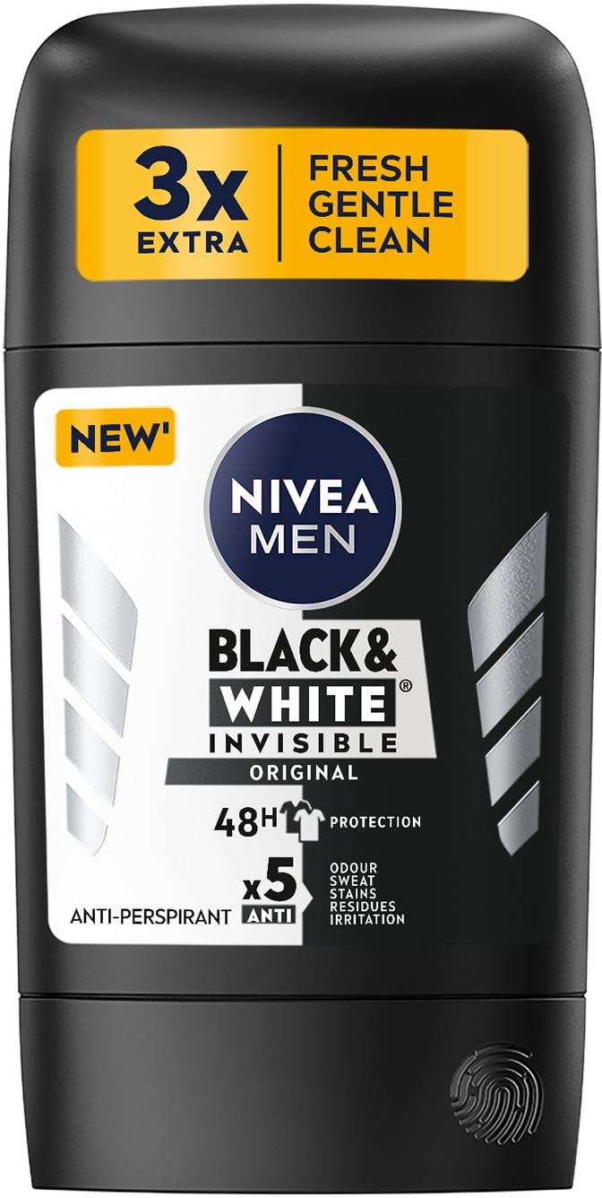 Дезодорант-антиперспірант стік Nivea Black & White Invisible 50 мл (6150)