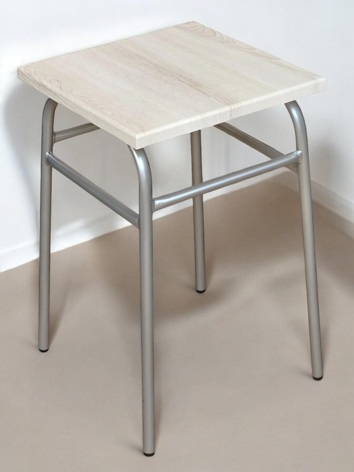 Табурет Наша Ковка Классик d16 мм Хром/Аляска