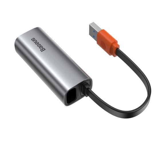 Адаптер мультипортовий USB Хаб Baseus Steel Cannon Series USB A Gigabit LAN Adapter CAHUB-AD0G Dark Grey