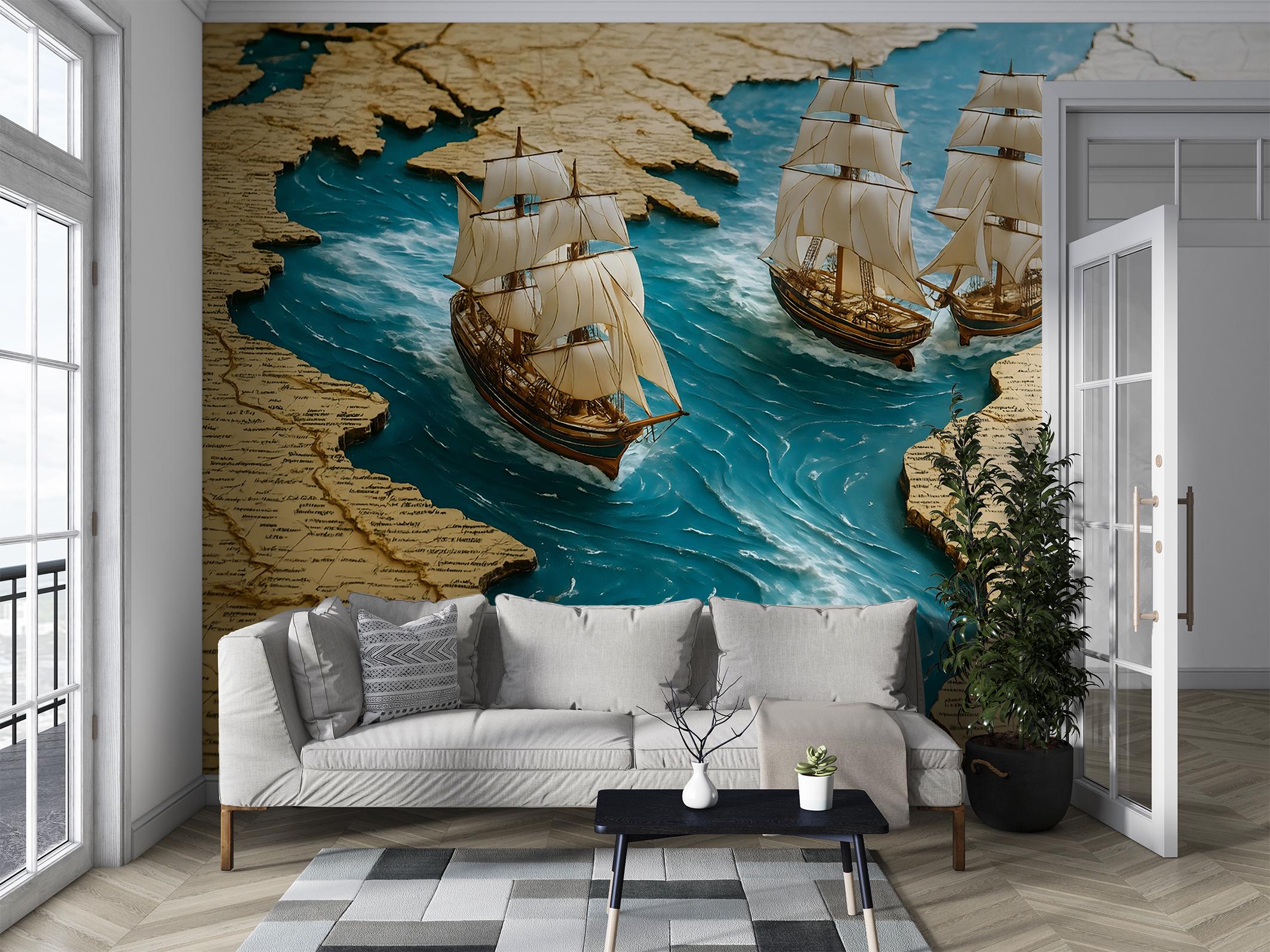 Фотообои флизелиновые Upstream Морское путешествие через карту 230х153 см (SPF-163/3) - фото 4 Фотообои флизелиновые Upstream Морское путешествие через карту 230х153 см (SPF-163/3) - фото 4