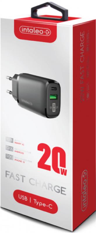 Зарядное устройство для Intaleo TCGQPD220 сетевой 20 Вт USB-C/USB-A PD QC 3.0 Black (29517903) - фото 4