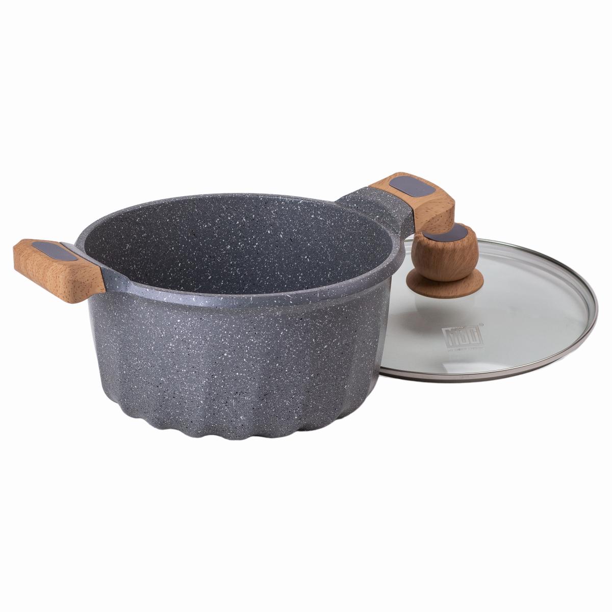 Кастрюля алюминиевая MGC во французском стиле со стеклянной крышкой 5 л Серый - фото 4 Кастрюля алюминиевая MGC во французском стиле со стеклянной крышкой 5 л Серый - фото 4