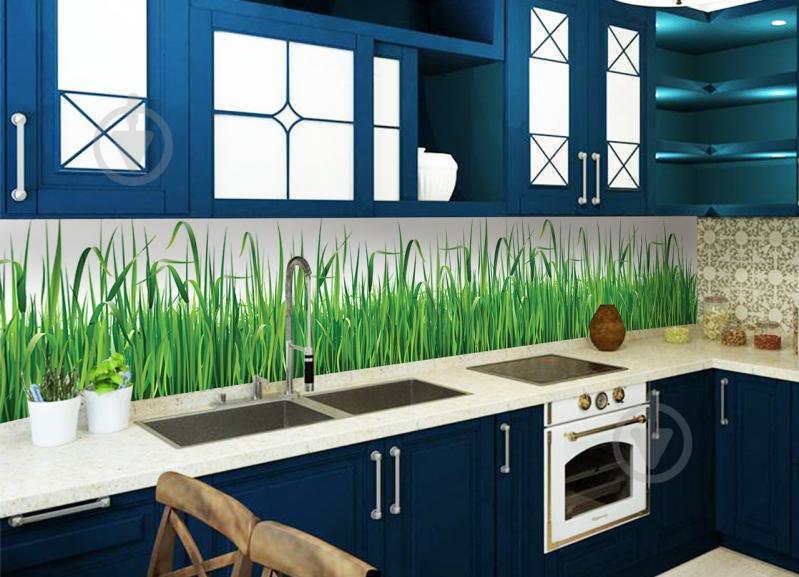 Наклейки кухонный фартук Zatarga Трава 650х2500 мм Зеленый (Z180175/1)