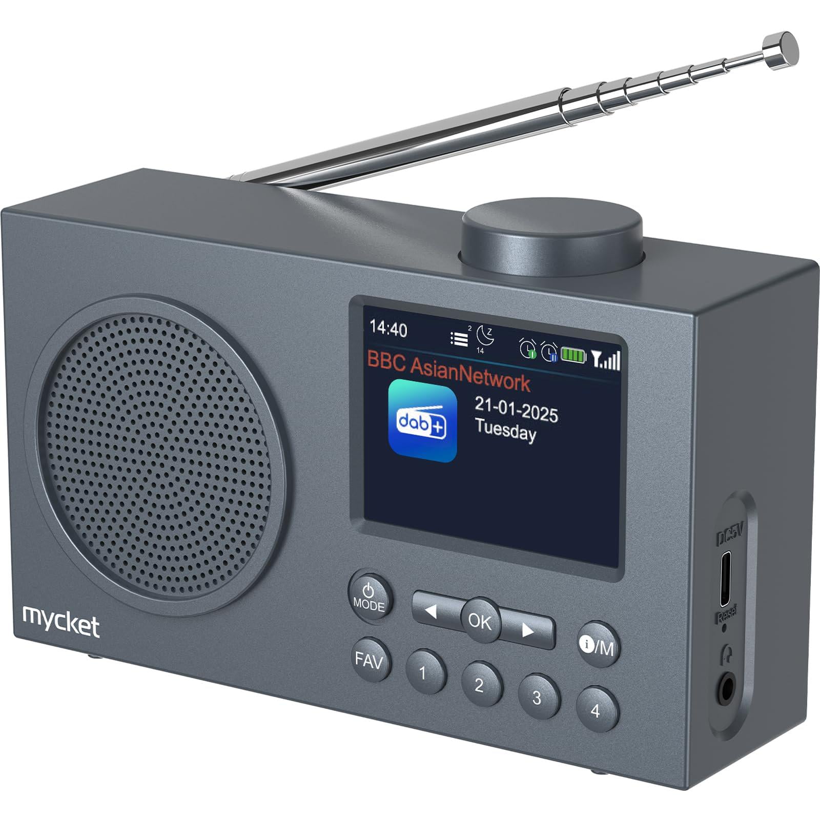 Радиоприемник Mycket HS-D009 DAB+/FM Bluetooth 5.0 с TFT дисплеем 2,4"