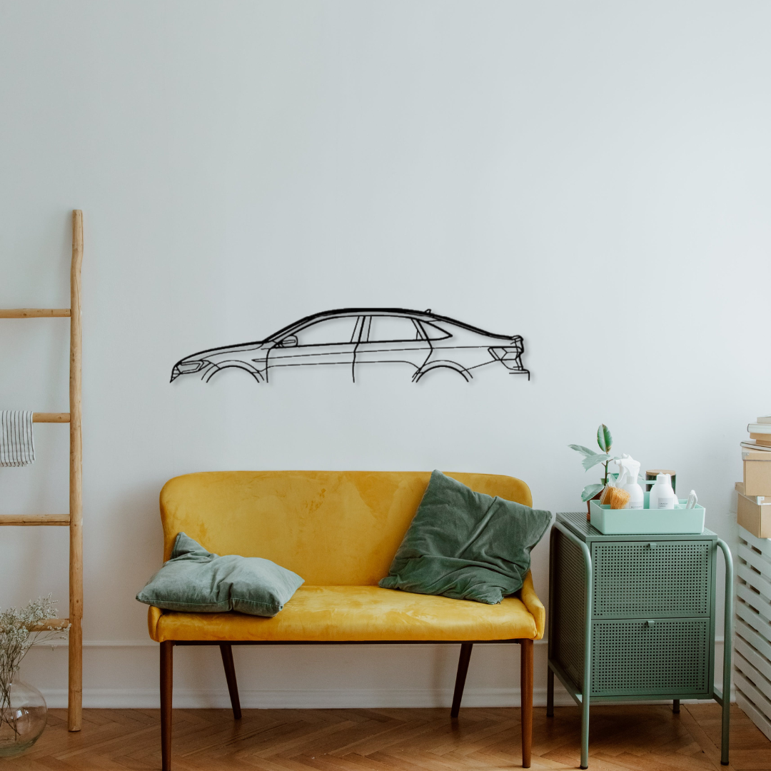 Декор на стену авто Volkswagen Jetta 2020 из металла 120 см (auto375)
