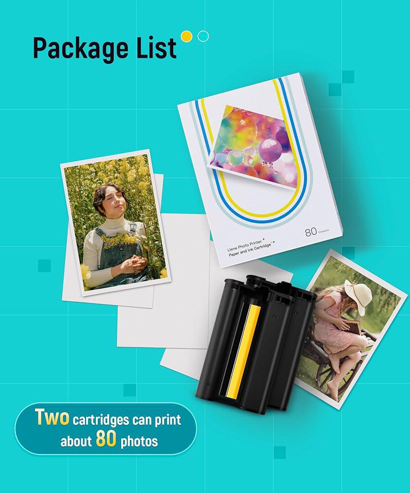 Фотобумага Liene SD21-80 с двумя цветными лентами 80 листов 4x6" для фотопринтера - фото 4