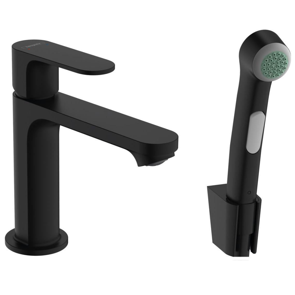 Смеситель для раковины Hansgrohe Rebris S 110 с гигиенической лейкой Black Matt (72215670)