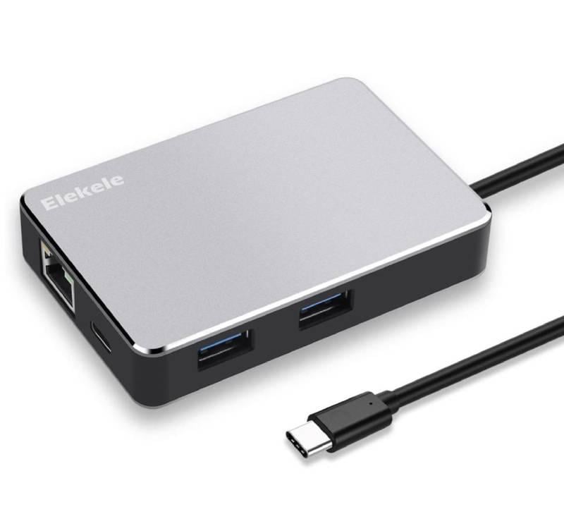 Адаптер USB C Elekele порт PD + 2 USB 3.0 (1551)