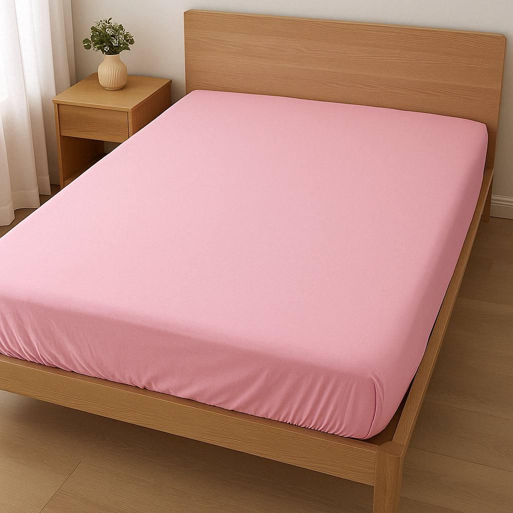 Простынь Solid Pink Light на резинке безь 180х200 см (G-1804SPL/x180)