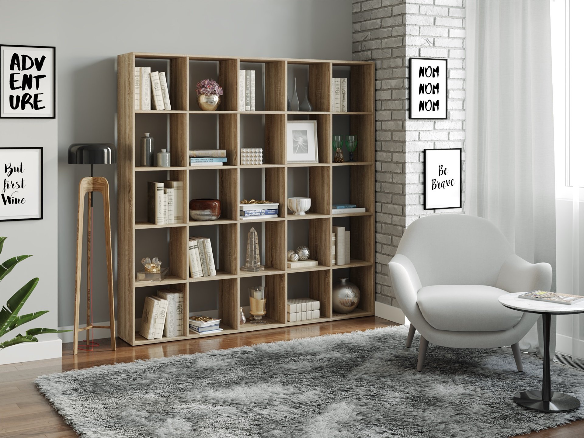 Стеллаж для книг Moreli Juni 1776х1776х300 Дуб сонома - фото 2 Стеллаж для книг Moreli Juni 1776х1776х300 Дуб сонома - фото 2