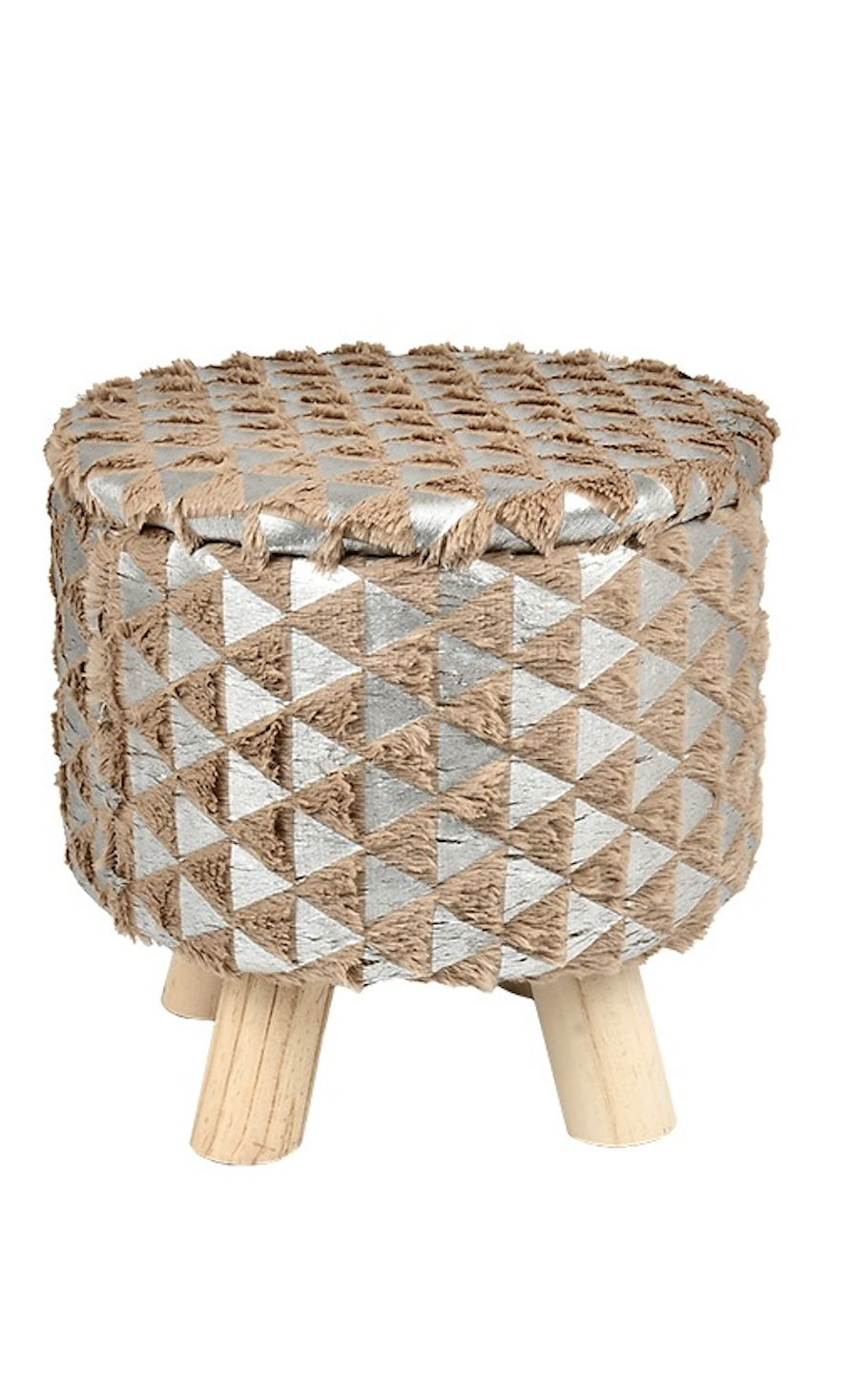 Пуф хранения вещей R33440-2 Fluffy 28х30 см Коричневый/Золотой - фото 1