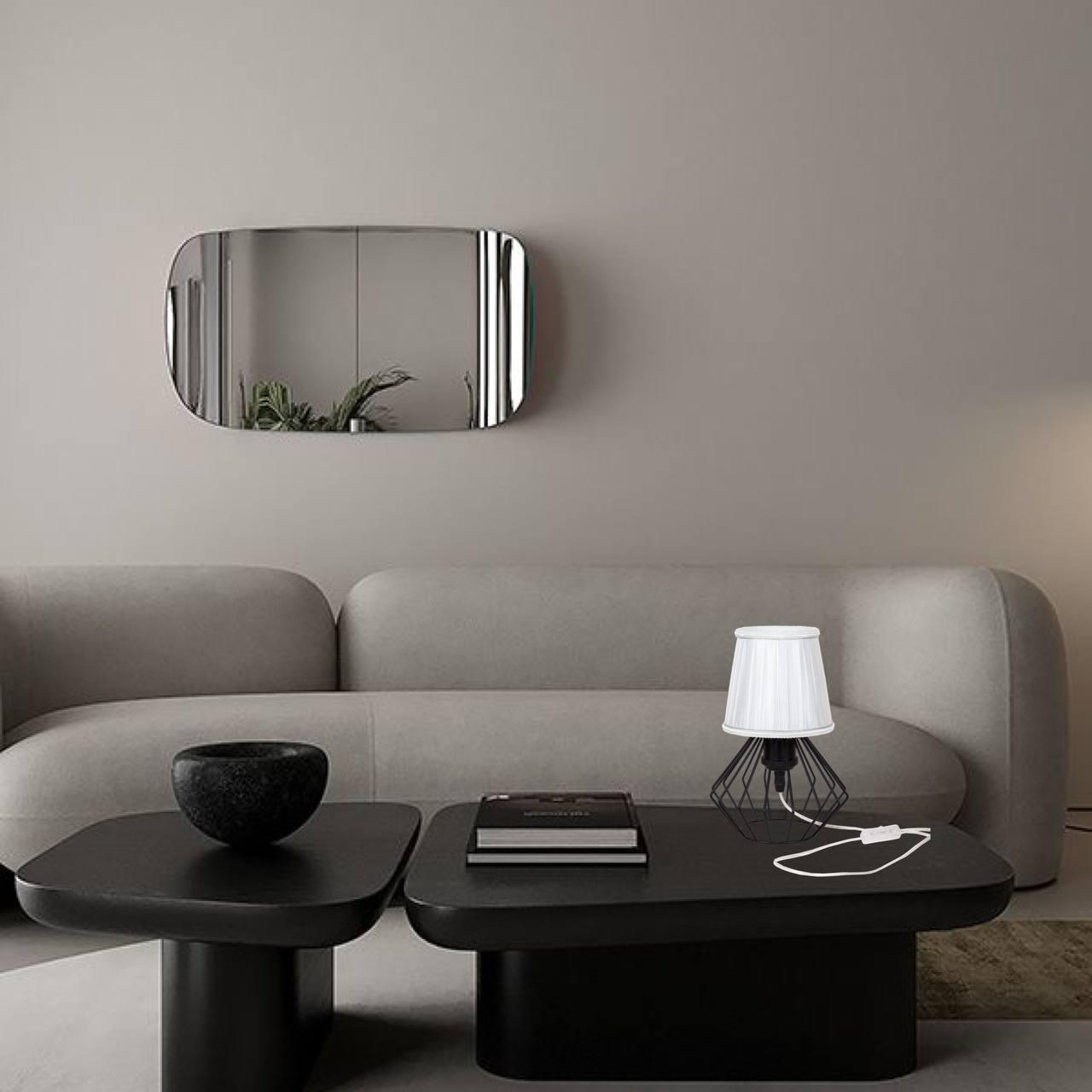 Лампа/нічник настільна з абажуром Білий (56-T108F03 BK+WH) - фото 3