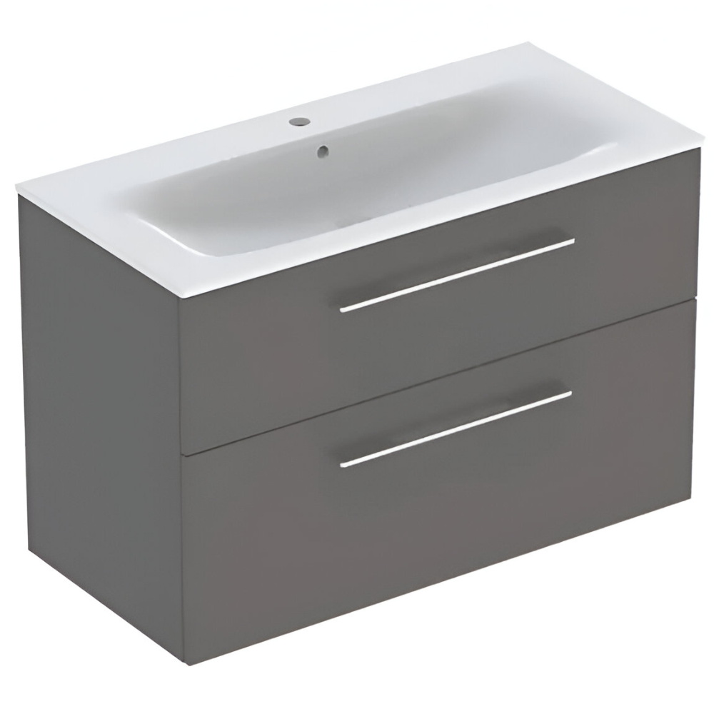 Тумба для ванной Geberit Selnova Square 78,8x50,2 настенная с умывальником Серый (501.209.00.1_500.995.00.1)