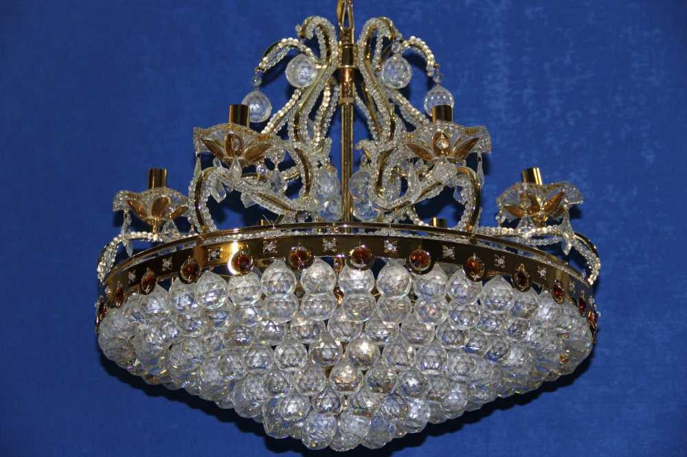 Хрустальная люстра L5208/650х600/8/3/6 Золото/Белый/Коричневый (AN000586)