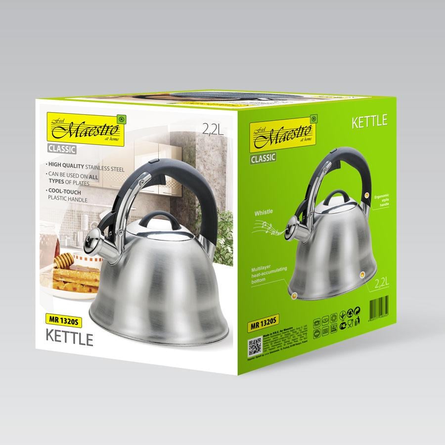 Чайник для плиты Maestro со свистком 2,2 л (MR-1320-S) - фото 4 Чайник для плиты Maestro со свистком 2,2 л (MR-1320-S) - фото 4