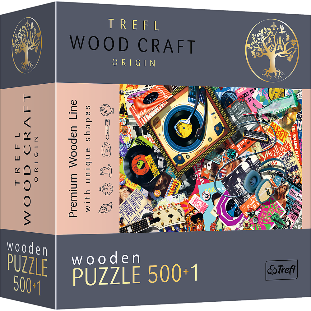 Пазлы фигурные из дерева В мире музыки Trefl 500+1 элементов (5900511201802 20180)