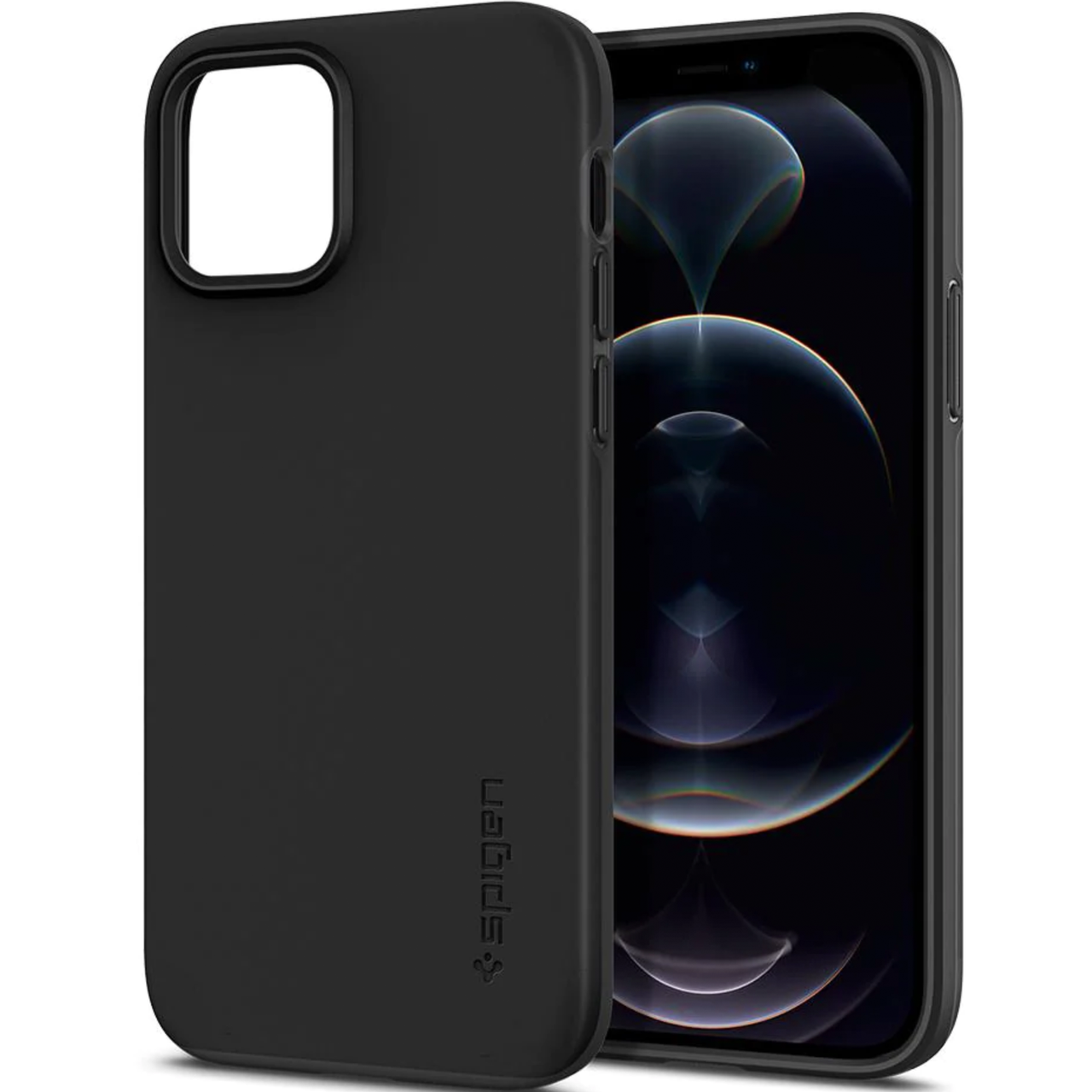 Чехол накладка Spigen Thin Fit Case for iPhone 12/12 Pro Black (ACS01696) - фото 7