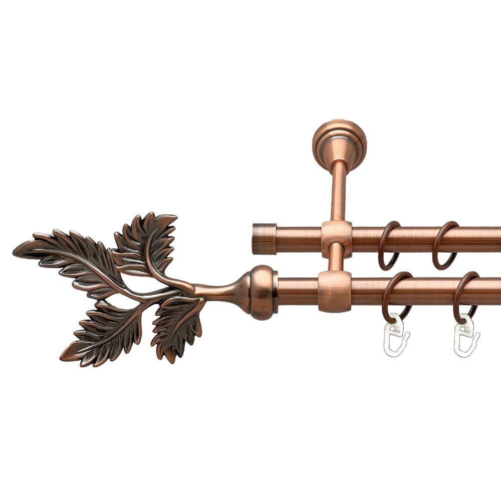 Карниз Orvit Папороть дворядний гладкий 16/16 мм 300 см Антична мідь (00-00019677)