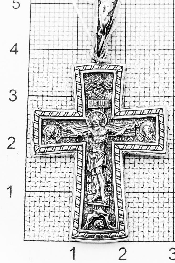 Православний Хрест срібний з Розп'яттям Деісус Великомученник Георгій Побідоносець - фото 6