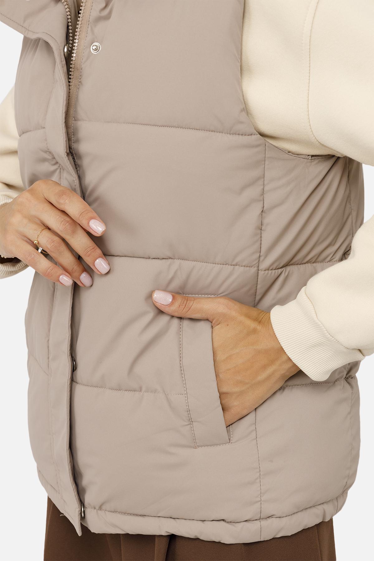 Жилет утепленный женский р. р. 38 Капучино (SKT001009707) - фото 4 Жилет утепленный женский р. р. 38 Капучино (SKT001009707) - фото 4