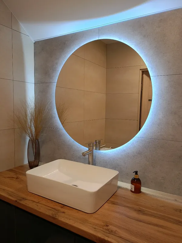 Зеркало для ванной комнаты круглое с фоновой подсветкой 60 см (26643036)