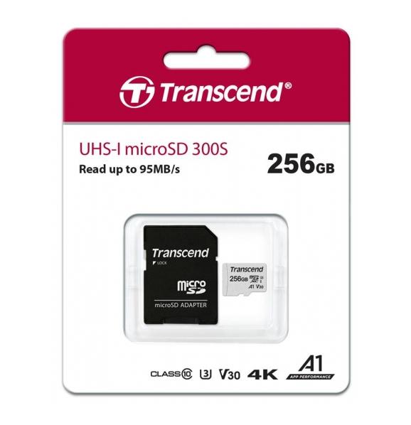 Карта пам'яті Transcend 256 Gb microSD 300S C10 UHS-I U3 (TS256GUSD300S-A) - фото 2