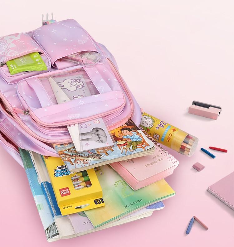 Шкільний рюкзак для дівчинки Princess з іграшкою та значками Бузковий (2444751666) - фото 8