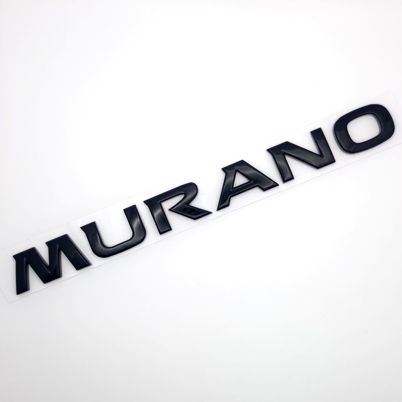 Эмблема надпись Murano Nissan 21,3х2 см ABS Черный глянец (3115317946)