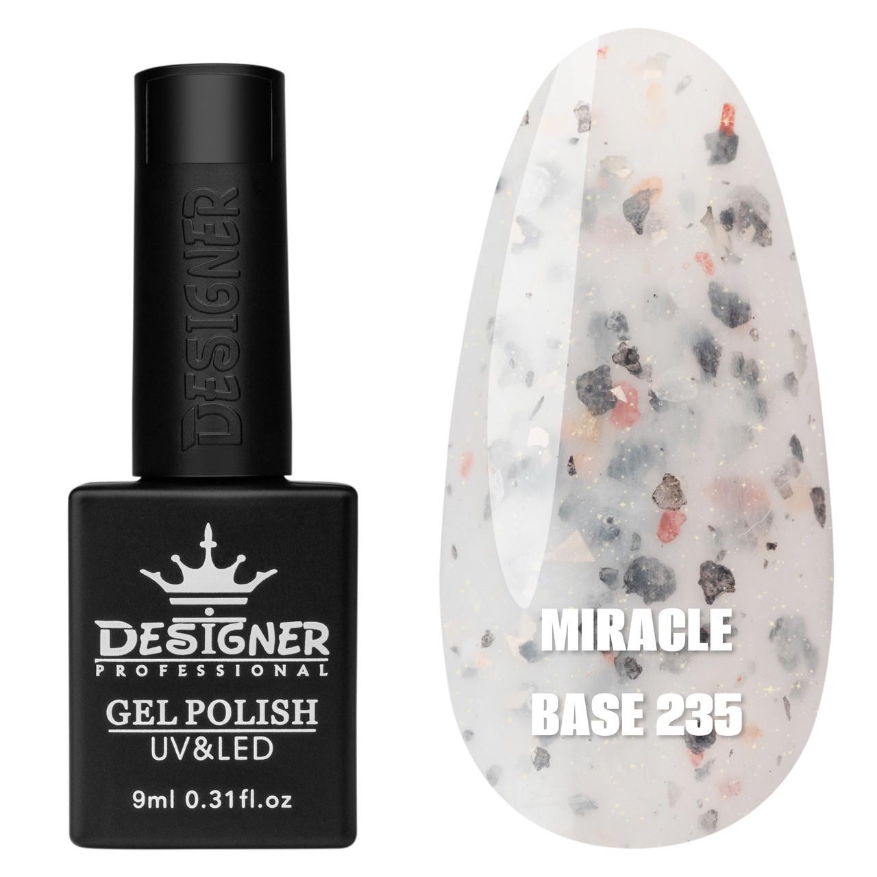 База камуфлирующая цветная Miracle base Дизайнер с хлопьями Юки 9 мл 235 База камуфлирующая цветная Miracle base Дизайнер с хлопьями Юки 9 мл 235