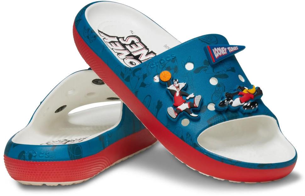 Шльопанці для хлопчика Crocs Classic Slide Looney Tunes Blue/White р. 34/35 Синій (25959)