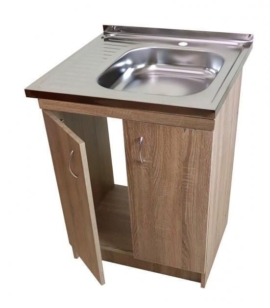 Тумба для кухни с мойкой 60х60 см правая чаша с сифоном Дуб Сонома - фото 4