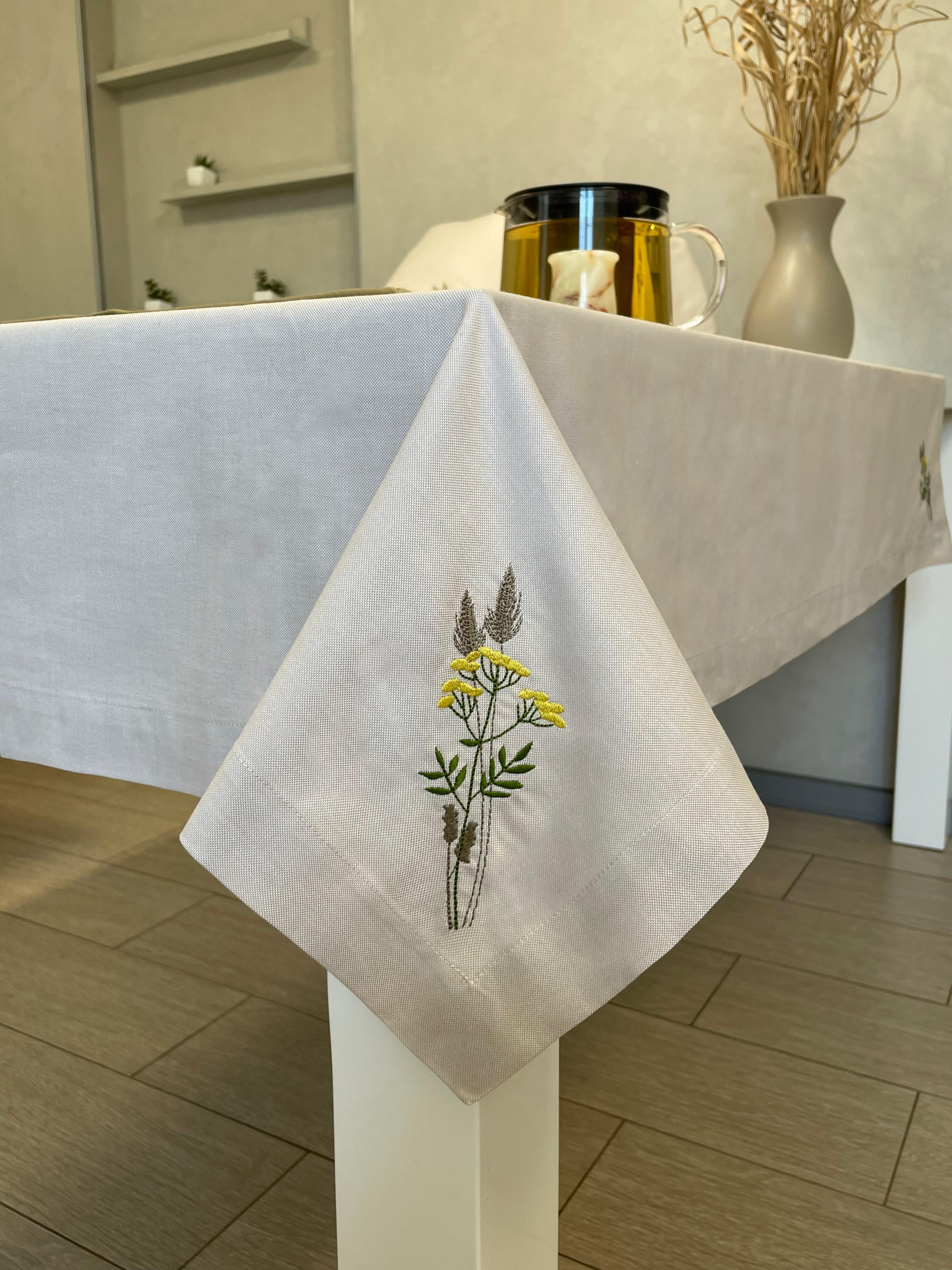 Хлопковая скатерть с вышивкой Пижма 140х140 см (29900970) - фото 3 Хлопковая скатерть с вышивкой Пижма 140х140 см (29900970) - фото 3