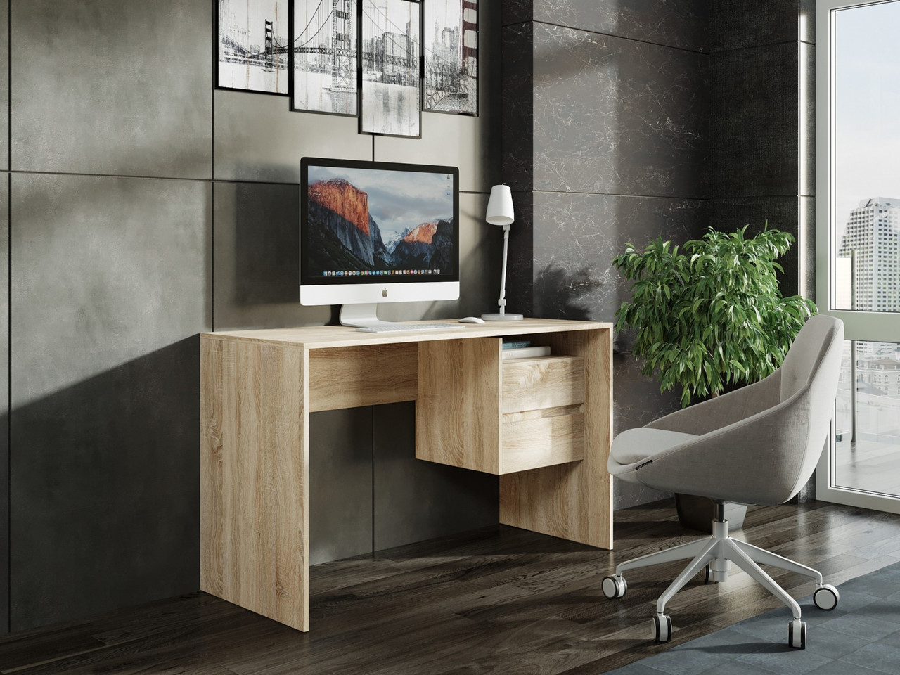 Компьютерный стол Moreli Oskar 1250x755x516 мм Дуб сонома (61ea887affd729102b419552)