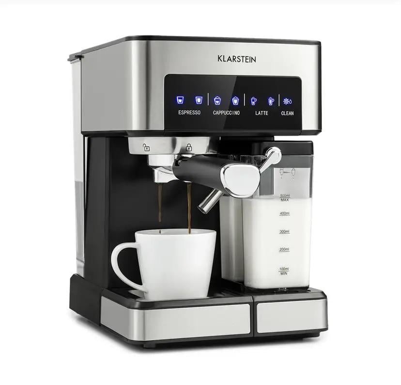 Кавоварка Klarstein Arabica Comfort сенсорна панель управління 1350W 20 бар 1,8 л