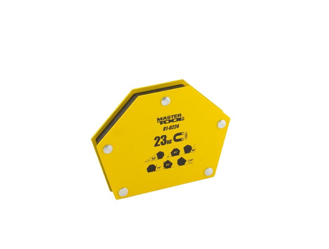 Магніт для зварювання MasterTool 23 кг кути 30°/45°/60°/75°/90°/135° (81-0224) Магніт для зварювання MasterTool 23 кг кути 30°/45°/60°/75°/90°/135° (81-0224)