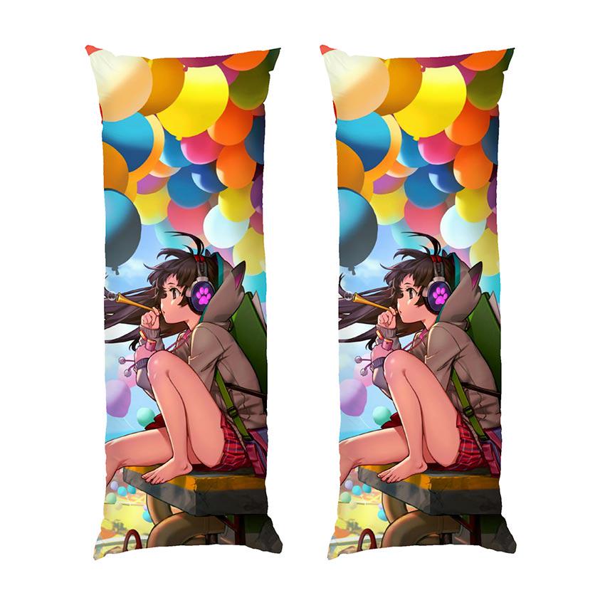 Подушка дакимакура Girl with balloons Anime габардин 140х45 см (113198-2)