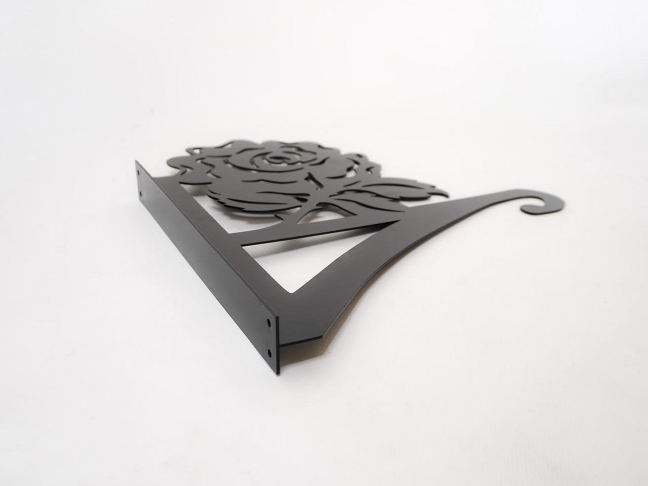 Кронштейн Роза для кашпо с цветами метал Черный (М016) - фото 3