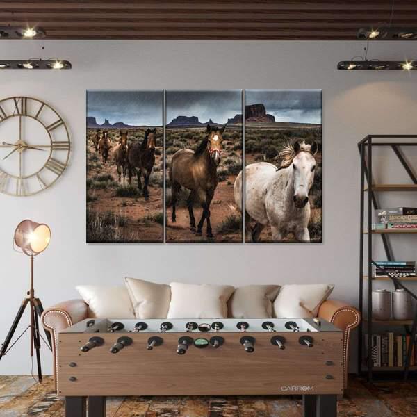 Модульная картина KIL Art Свободный табун из трех частей 78x48 см (M3_M_53)
