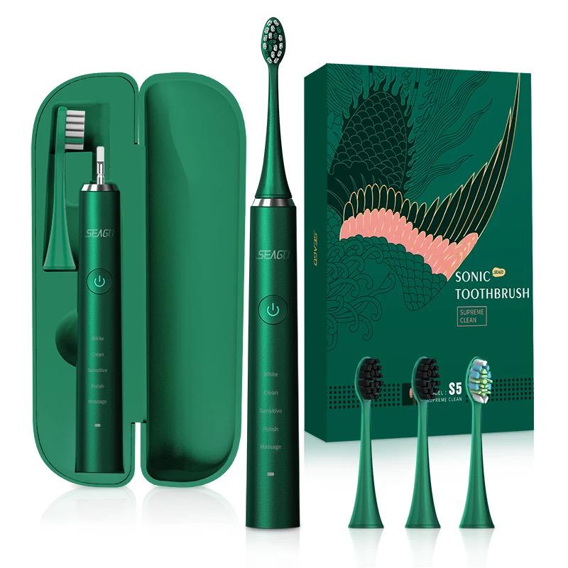 Зубна щітка звукова електрична Seago SG972 Sonic доросла Зелений