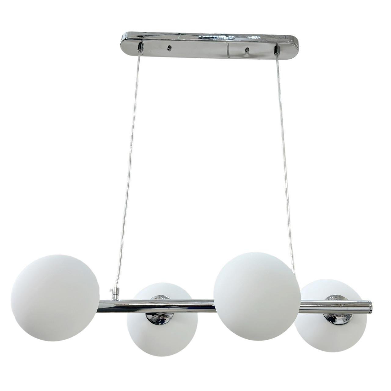 Люстра подвесная на 4 плафона Прометей Лофт Хром