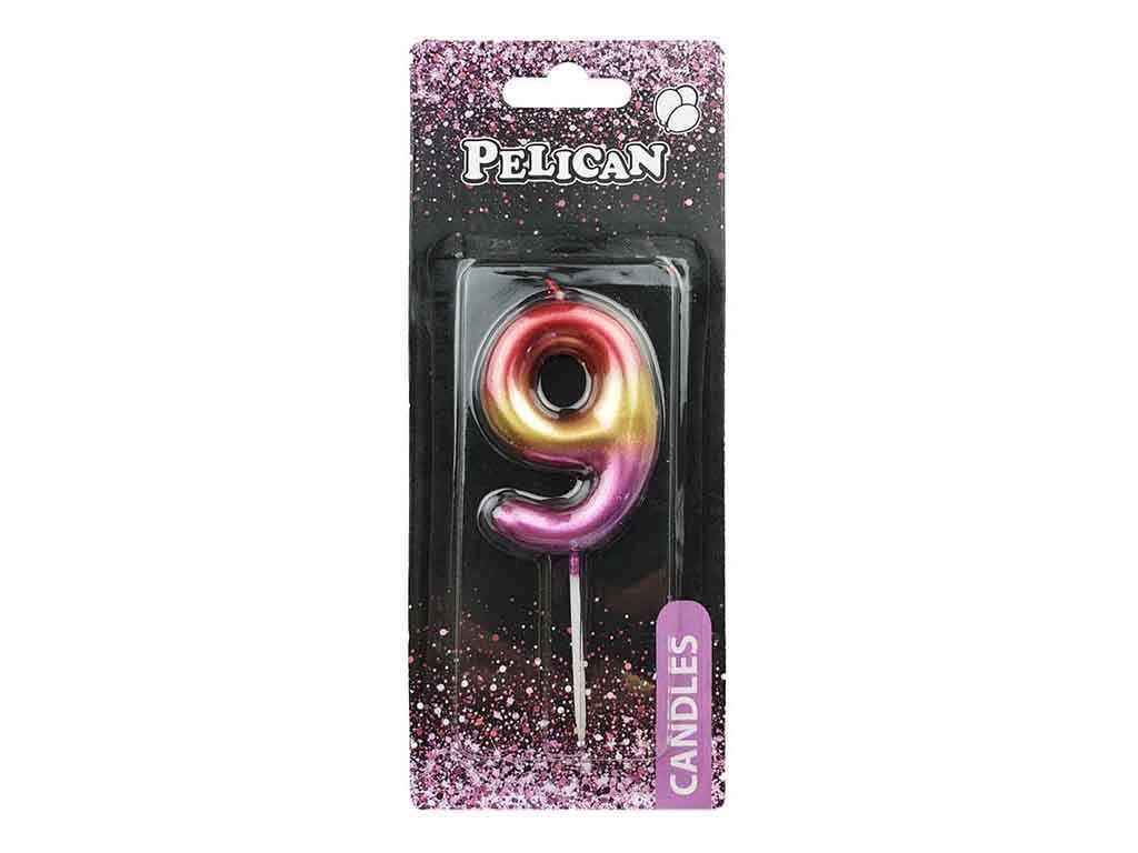 Свеча для торта Pelican 9 6 см Разноцветный (866069)