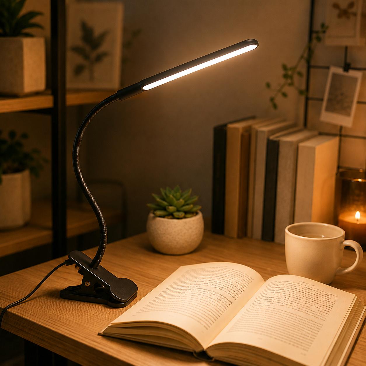 Лампа для чтения LED клипса USB Черный (LCL-BLACK-25)