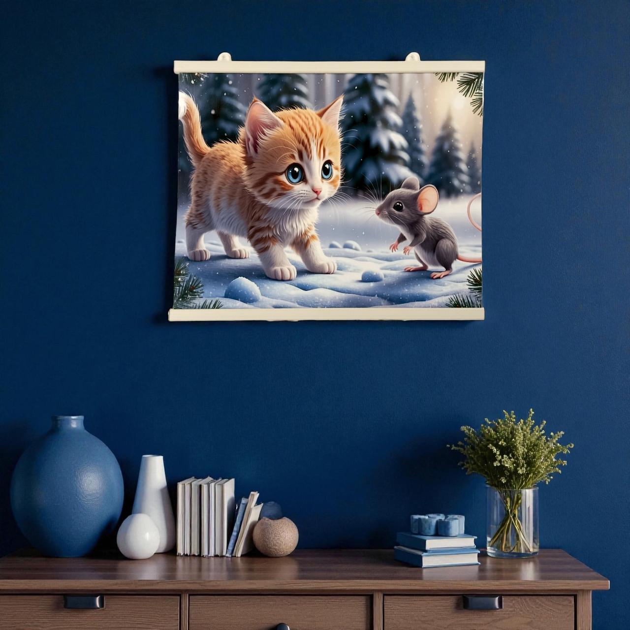 Инфракрасный обогреватель настенный картина Котик 240 Вт 63х50 см