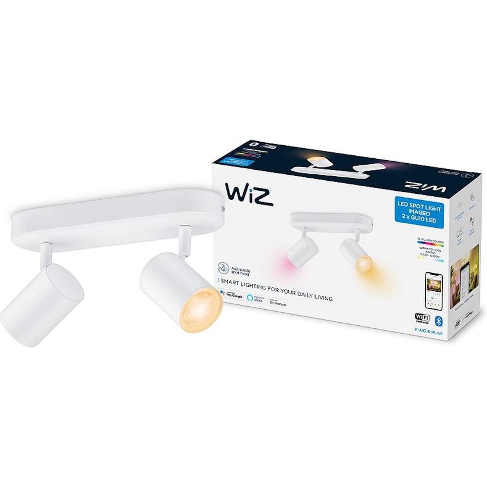 Светильник умный WiZ IMAGEO Spots накладной 2х5W 2200-6500K RGB Wi-Fi Белый (929002658801)